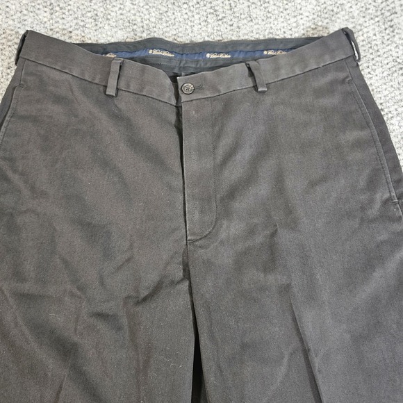 Brooks Brothers Pants Men's 36x32 Black Advantage Chino Hudson Cotton Flat Front - Picture 3 of 6